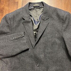 Vintage LL Bean Wool Blend 50 Tall Sport Coat Blazer Overcoat Retro Houndstooth